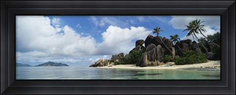 Framed Rock Formations on Anse Source D&#39;argent Beach, La Digue Island, Seychelles Print
