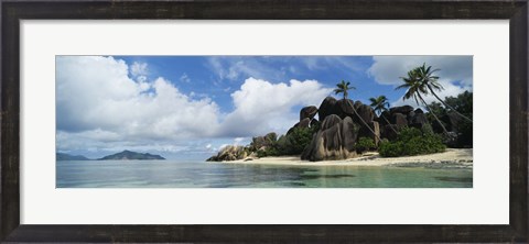 Framed Rock Formations on Anse Source D&#39;argent Beach, La Digue Island, Seychelles Print
