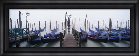 Framed Gondolas on the Water, Grand Canal, Venice, Italy Print