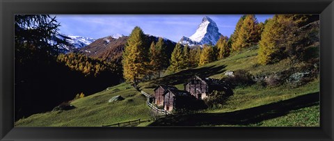 Framed Low angle view of a mountain peak, Matterhorn, Valais Canton, Switzerland Print