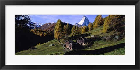 Framed Low angle view of a mountain peak, Matterhorn, Valais Canton, Switzerland Print