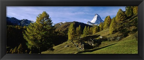 Framed Low angle view of a mountain peak, Matterhorn, Valais, Switzerland Print