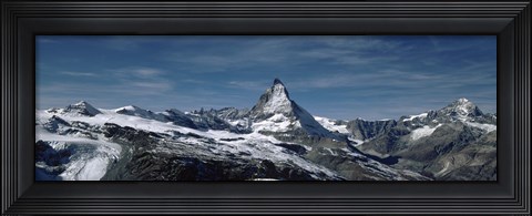Framed Snow on mountains, Matterhorn, Valais, Switzerland Print