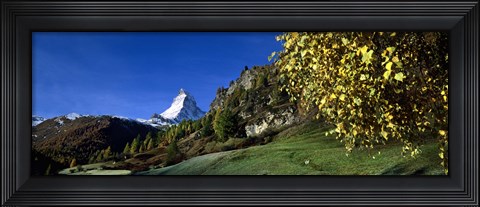 Framed Low angle view of a snowcapped mountain, Matterhorn, Valais, Switzerland Print