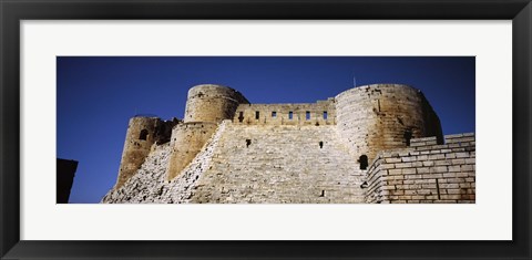 Framed Low angle view of a castle, Crac Des Chevaliers Fortress, Crac Des Chevaliers, Syria Print