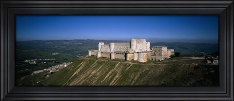Framed High angle view of a fort, Crac Des Chevaliers Fortress, Crac Des Chevaliers, Syria Print