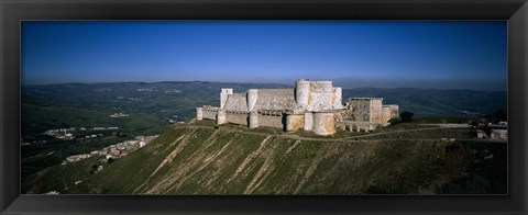 Framed High angle view of a fort, Crac Des Chevaliers Fortress, Crac Des Chevaliers, Syria Print