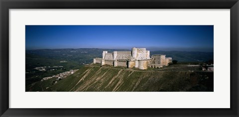 Framed High angle view of a fort, Crac Des Chevaliers Fortress, Crac Des Chevaliers, Syria Print