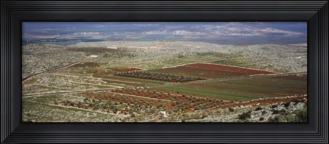 Framed Panoramic view of a landscape, Aleppo, Syria Print