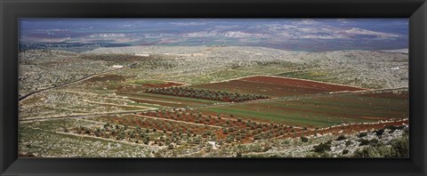 Framed Panoramic view of a landscape, Aleppo, Syria Print