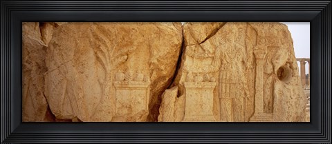 Framed Carving on rocks, Palmyra, Syria Print