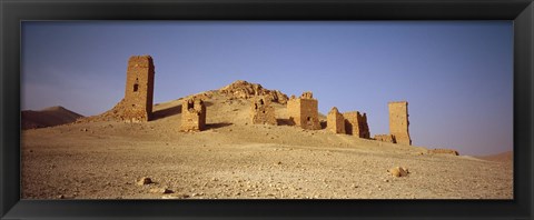 Framed Ancient tombs on a landscape, Palmyra, Syria Print