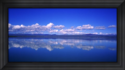Framed Reflection of clouds in water, Olfusa, Iceland Print