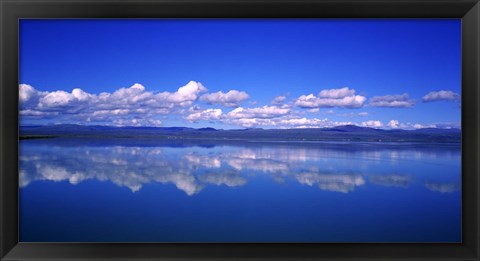 Framed Reflection of clouds in water, Olfusa, Iceland Print