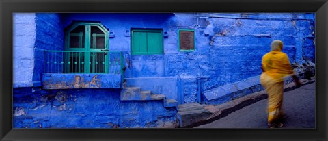 Framed Rear view of a woman walking on the street, Jodhpur, Rajasthan, India Print
