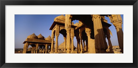 Framed Low angle view of monuments at a place of burial, Jaisalmer, Rajasthan, India Print