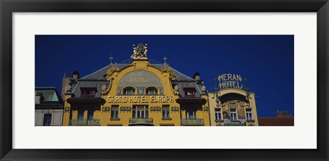 Framed High section view of a hotel, Grand Hotel Europa, Prague, Czech Republic Print