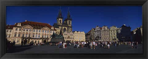 Framed Group of people at a town square, Prague Old Town Square, Old Town, Prague, Czech Republic Print