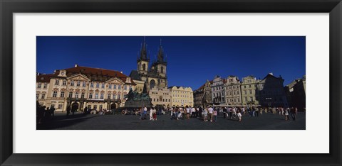 Framed Group of people at a town square, Prague Old Town Square, Old Town, Prague, Czech Republic Print