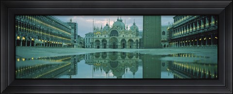 Framed Reflection of a cathedral on water, St. Mark&#39;s Cathedral, St. Mark&#39;s Square, Venice, Veneto, Italy Print