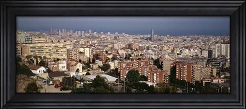 Framed High angle view of a city, Barcelona, Catalonia, Spain Print