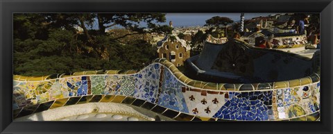 Framed Parc Guell, Barcelona, Catalonia, Spain Print