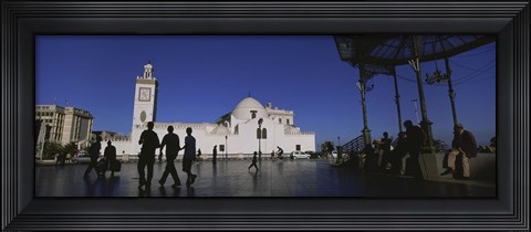 Framed Tourists walking in front of a mosque, Jamaa-El-Jedid, Algiers, Algeria Print