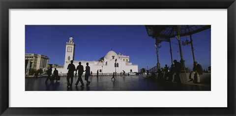 Framed Tourists walking in front of a mosque, Jamaa-El-Jedid, Algiers, Algeria Print
