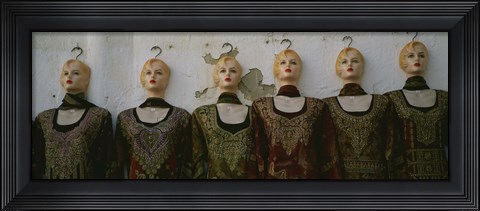 Framed Group of mannequins in a market stall, Tripoli, Libya Print