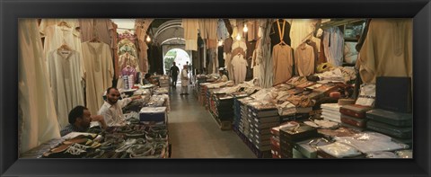 Framed Clothing stores in a market, Souk Al-Liffa, Tripoli, Libya Print