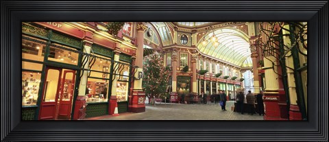 Framed Interiors of a market, Leadenhall Market, London, England Print