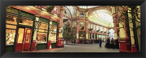 Framed Interiors of a market, Leadenhall Market, London, England Print