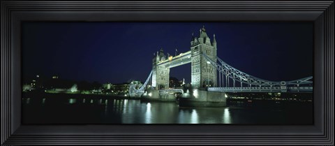 Framed Bridge across a river, Tower Bridge, Thames River, London, England Print