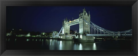 Framed Bridge across a river, Tower Bridge, Thames River, London, England Print