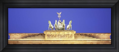Framed Horses and Chariot statue on Brandenburg Gate, Berlin, Germany Print