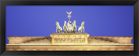 Framed Horses and Chariot statue on Brandenburg Gate, Berlin, Germany Print