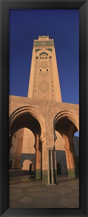 Framed Low angle view of the tower of a mosque, Hassan II Mosque, Casablanca, Morocco Print