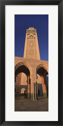 Framed Low angle view of the tower of a mosque, Hassan II Mosque, Casablanca, Morocco Print