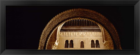 Framed Close-up of an arch, Court Of Lions, Alhambra, Granada, Andalusia, Spain Print