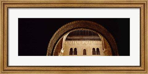 Framed Close-up of an arch, Court Of Lions, Alhambra, Granada, Andalusia, Spain Print