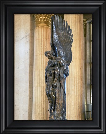 Framed Close-up of a war memorial statue at a railroad station, 30th Street Station, Philadelphia, Pennsylvania, USA Print