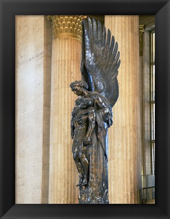 Framed Close-up of a war memorial statue at a railroad station, 30th Street Station, Philadelphia, Pennsylvania, USA Print