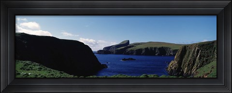 Framed High angle view of an inlet, Shetland Islands, Scotland Print
