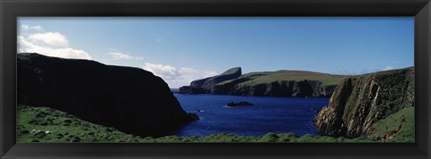 Framed High angle view of an inlet, Shetland Islands, Scotland Print