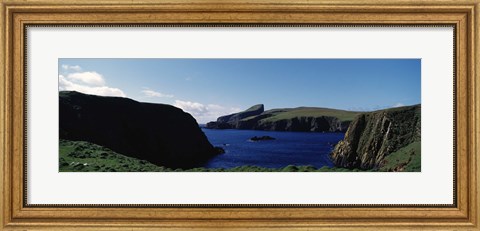Framed High angle view of an inlet, Shetland Islands, Scotland Print