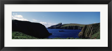 Framed High angle view of an inlet, Shetland Islands, Scotland Print