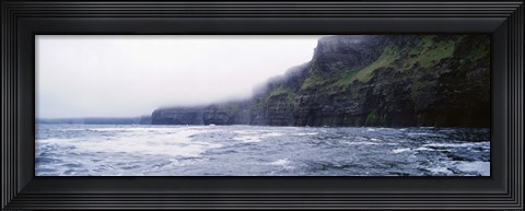 Framed Rock formations at the waterfront, Cliffs Of Moher, The Burren, County Clare, Republic Of Ireland Print