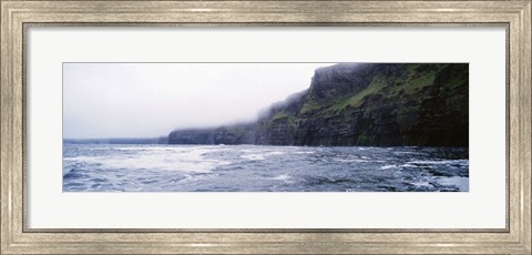 Framed Rock formations at the waterfront, Cliffs Of Moher, The Burren, County Clare, Republic Of Ireland Print