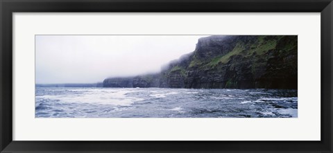 Framed Rock formations at the waterfront, Cliffs Of Moher, The Burren, County Clare, Republic Of Ireland Print