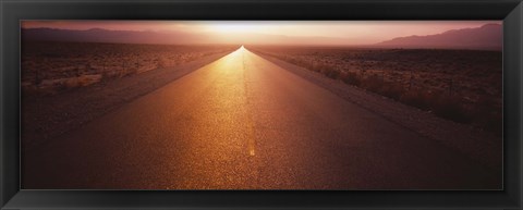 Framed Road passing through a desert, Nevada, USA Print